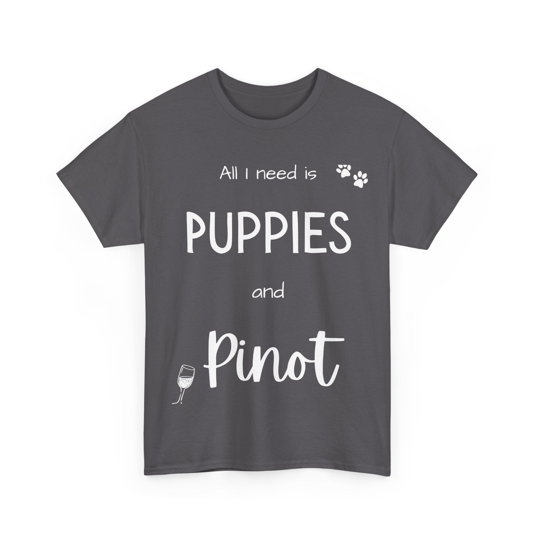 Puppies and Pinot T-Shirt | Dog Lover Wine Tee