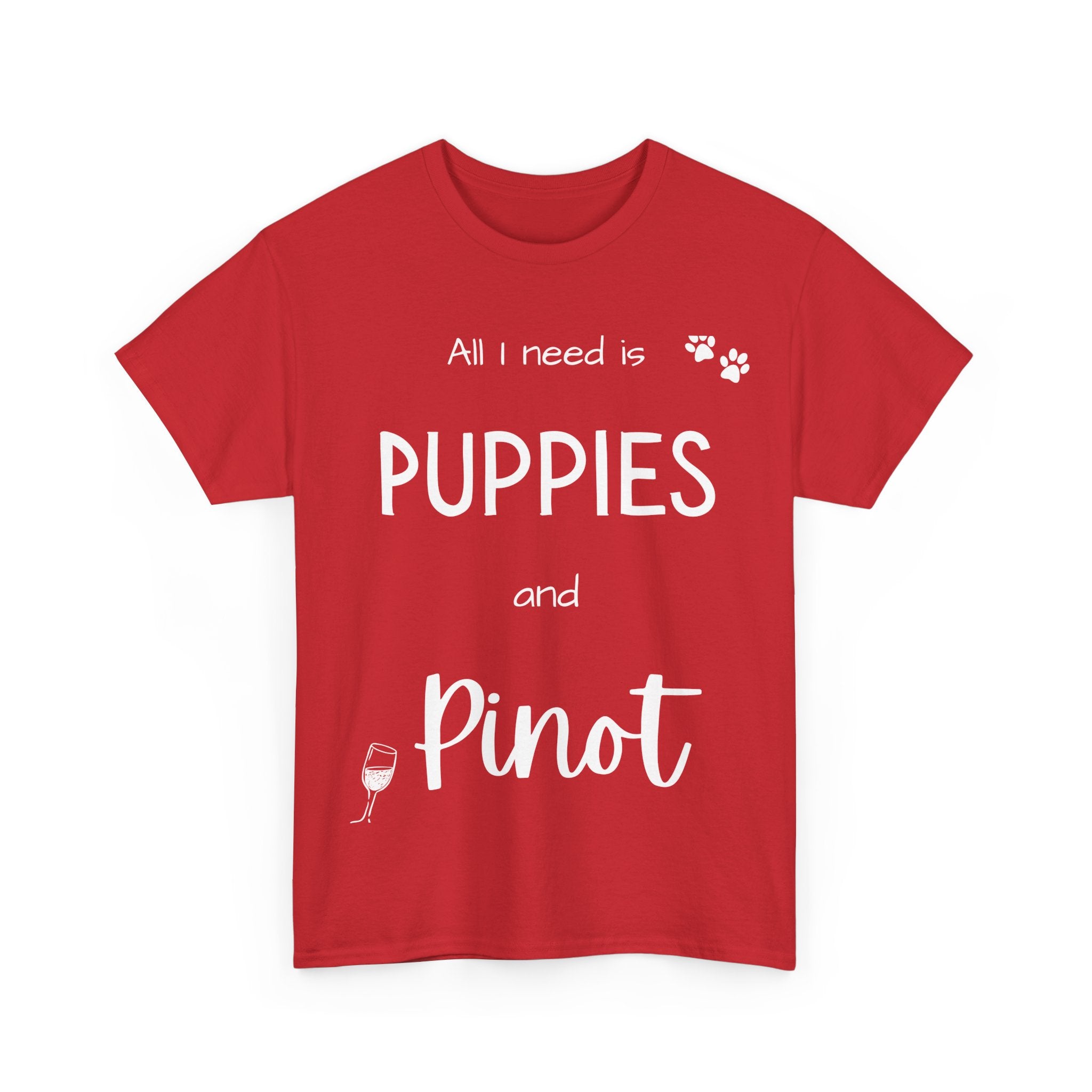 Puppies and Pinot T-Shirt | Dog Lover Wine Tee