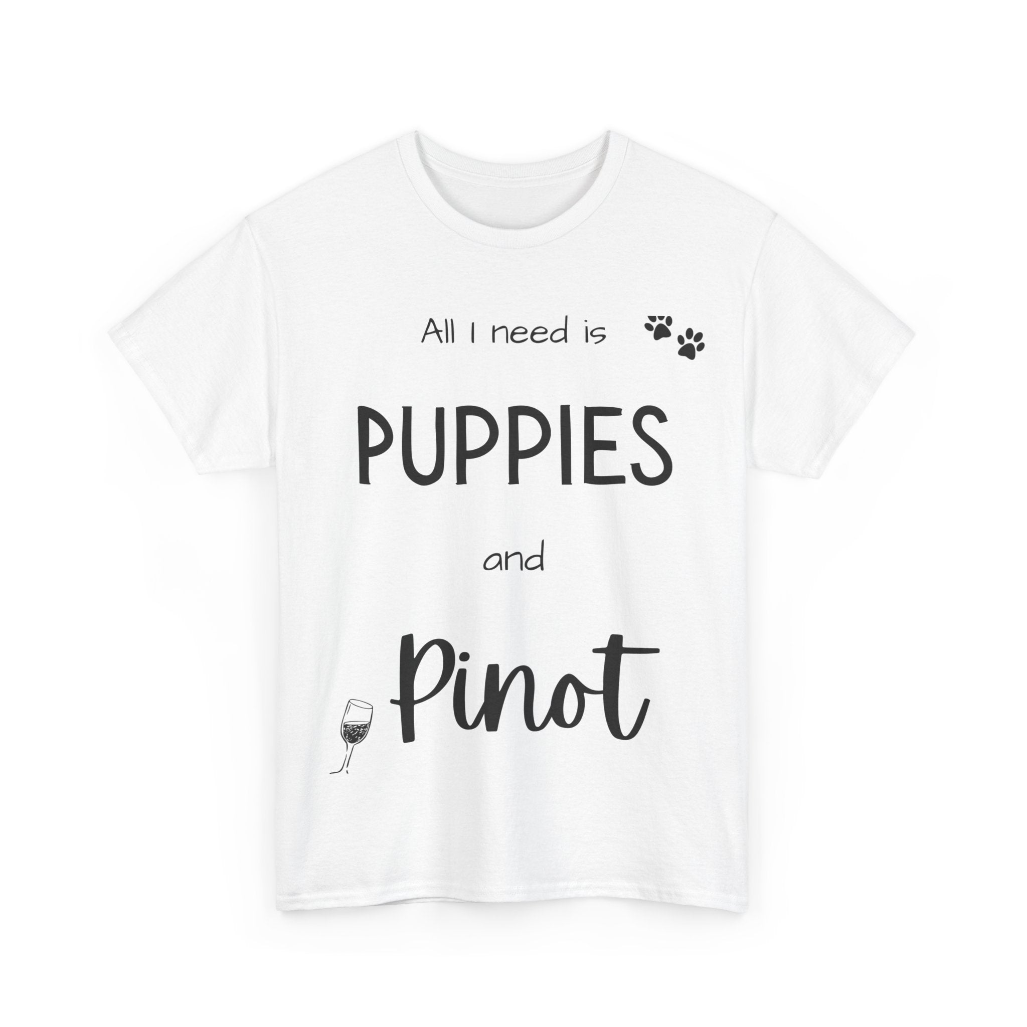 Puppies and Pinot T-Shirt | Dog Lover Wine Tee