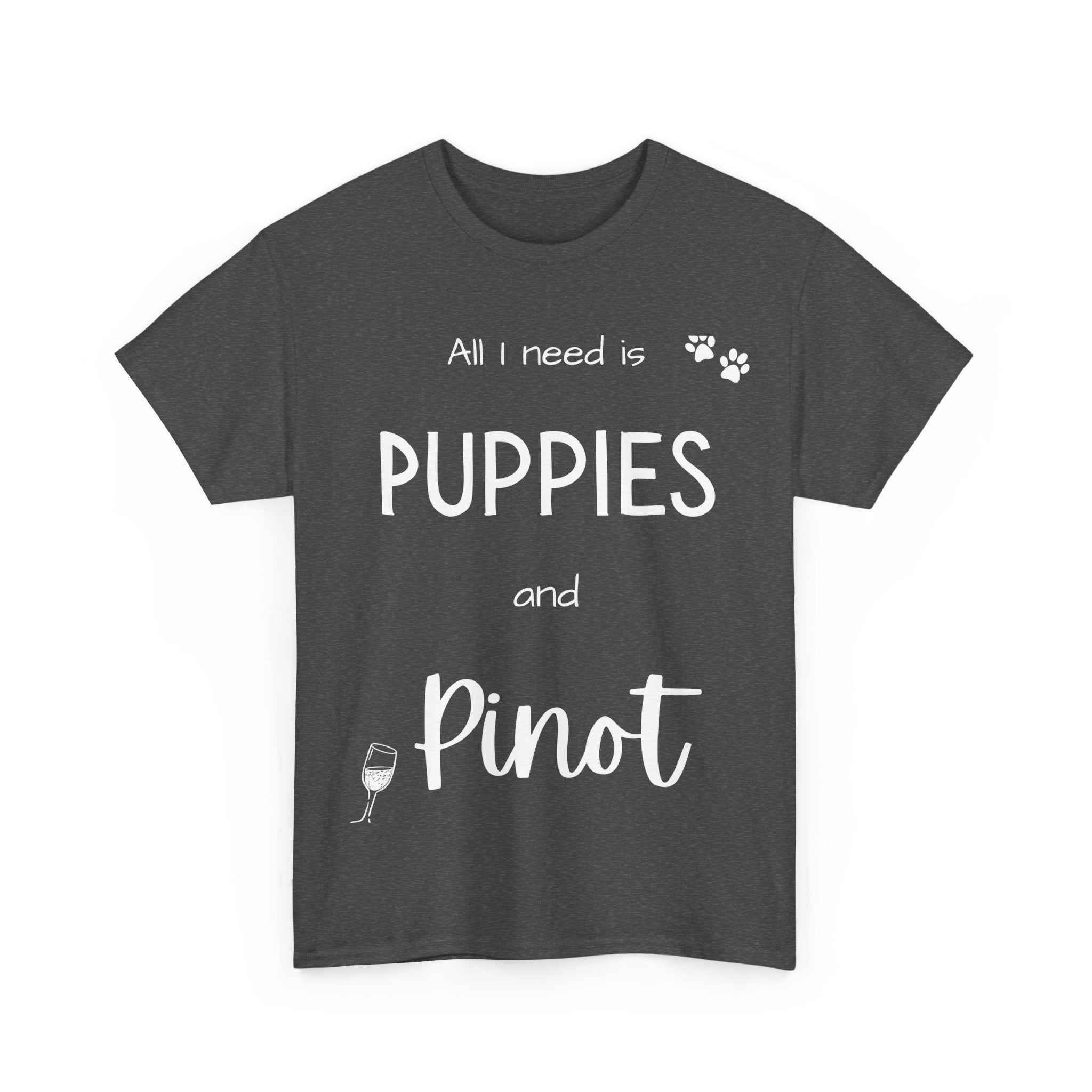 Puppies and Pinot T-Shirt | Dog Lover Wine Tee